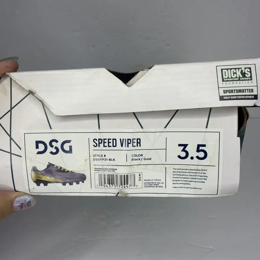 DSG Speed Viper Youth Soccer Cleats Sz 3.5 Dick’s Sporting Goods New Shoes Box